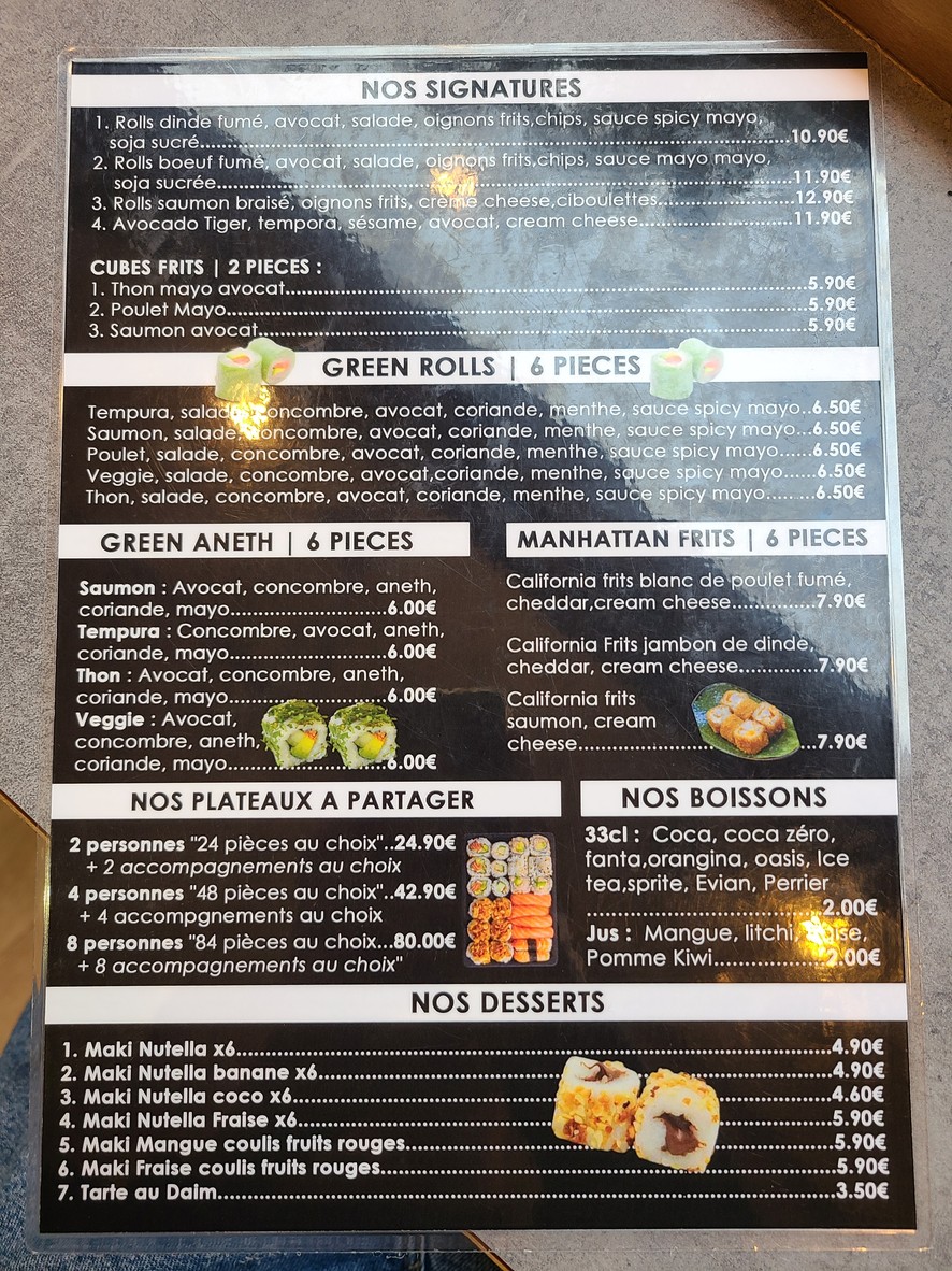 Sofi’Jap menu 3