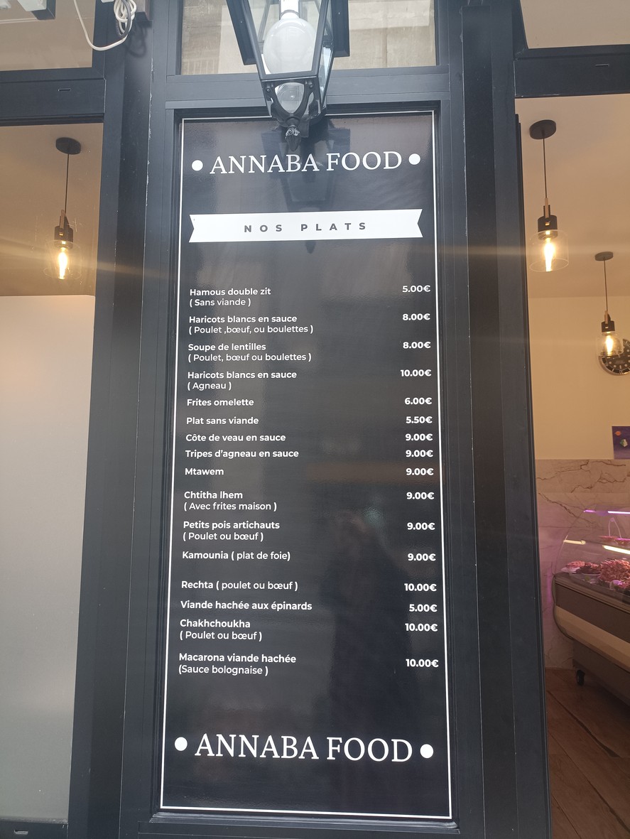 Annaba Food menu 2