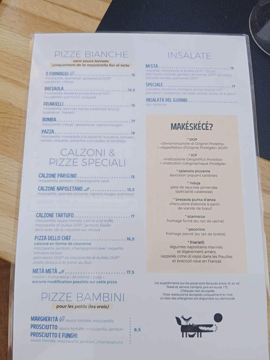 In bocca al lupo menu 2