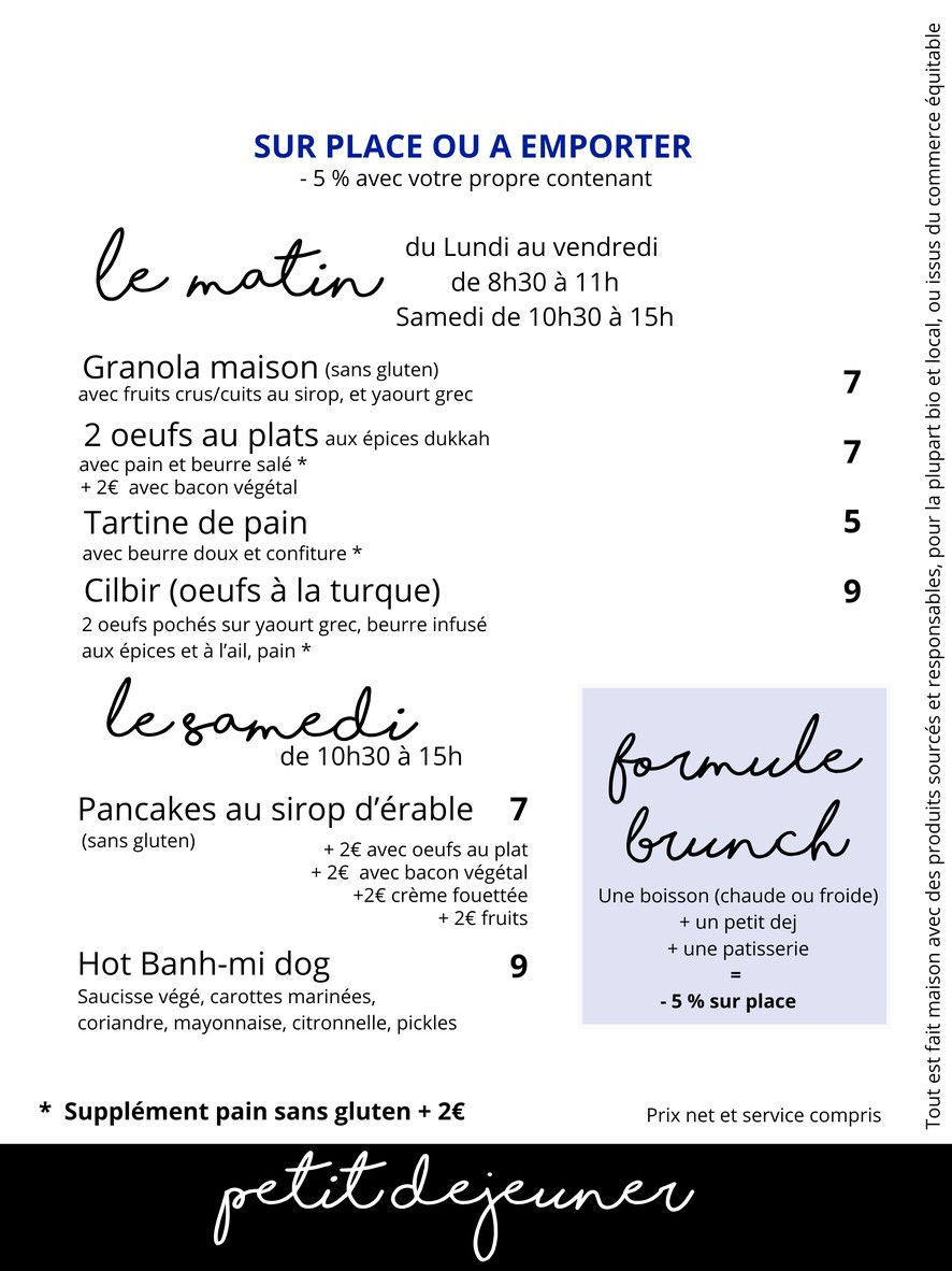 L'Oeil et la Bouche menu 1