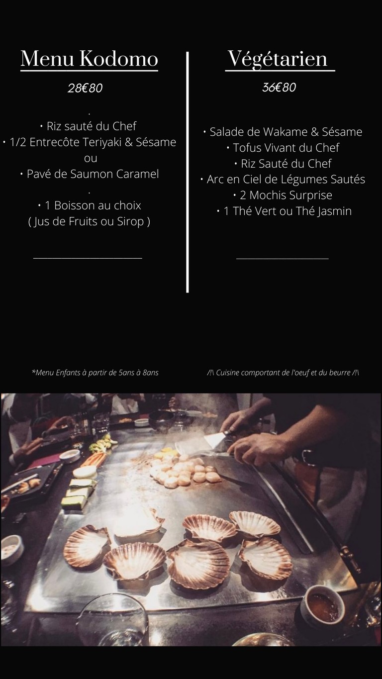Teppan Yaki Devant Vous menu 3