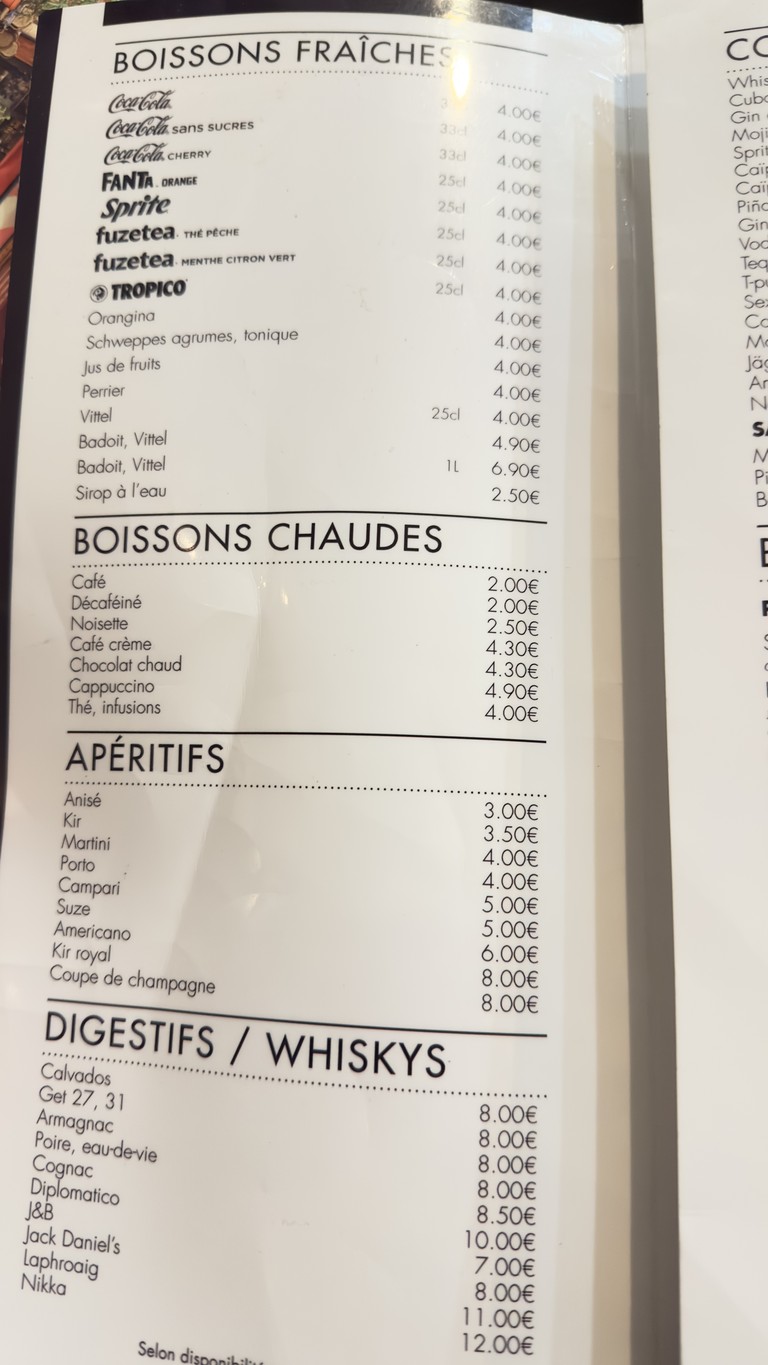 Le Maximilien menu 5