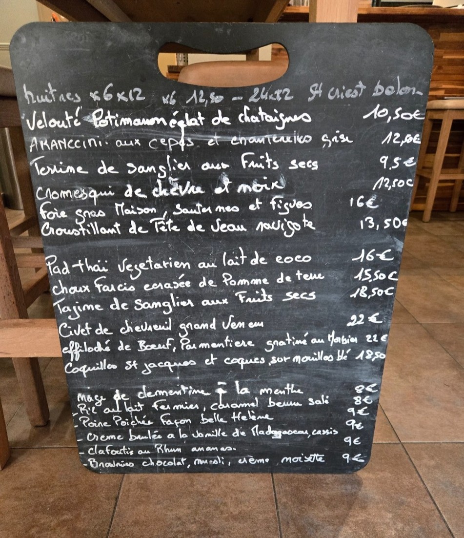 Flying chouette menu 1