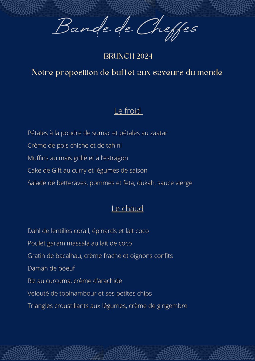 Bande de Cheffes menu 1