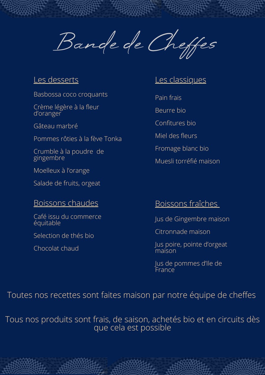 Bande de Cheffes menu 2