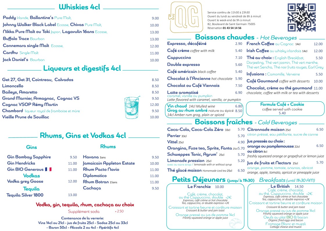 BRASSERIE LE QUARTIER GÉNÉRAL menu 1
