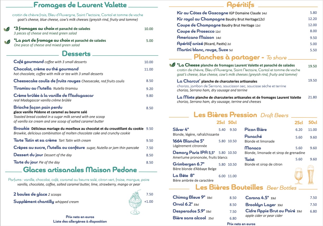 BRASSERIE LE QUARTIER GÉNÉRAL menu 4