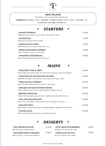 Duke's british brasserie