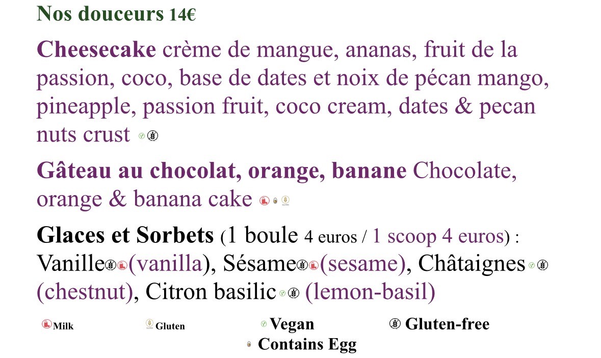 Le Grenier de Notre-Dame menu 3