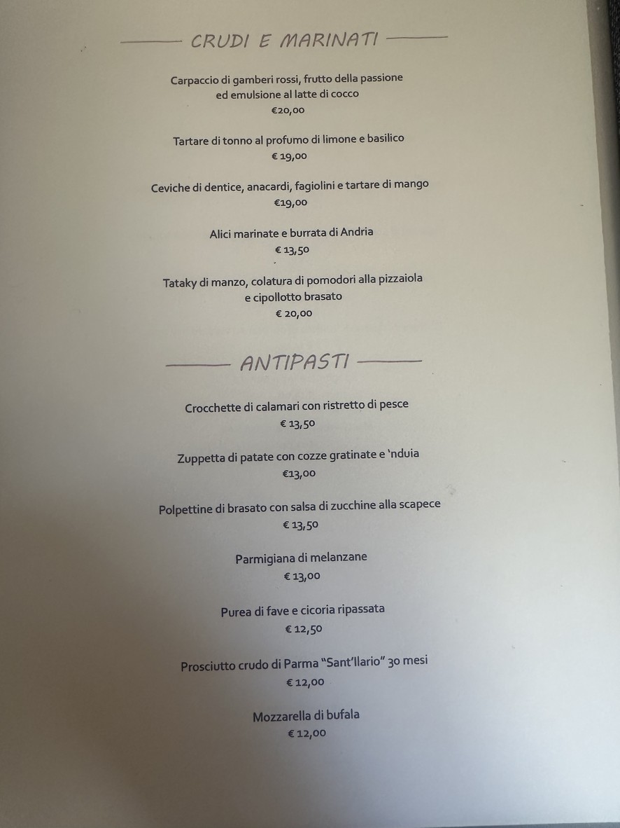 Ristorante Grano menu 1