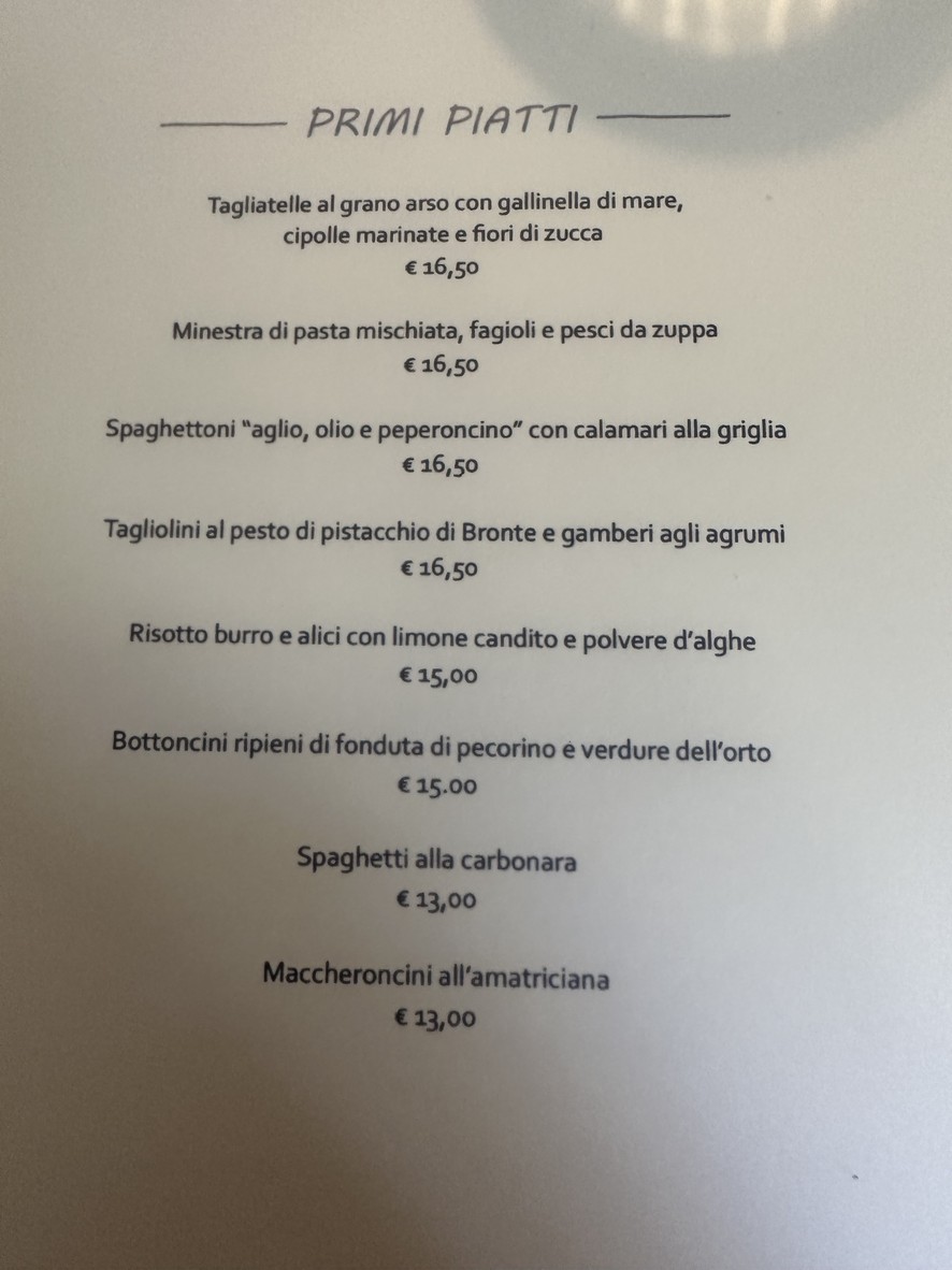 Ristorante Grano menu 2