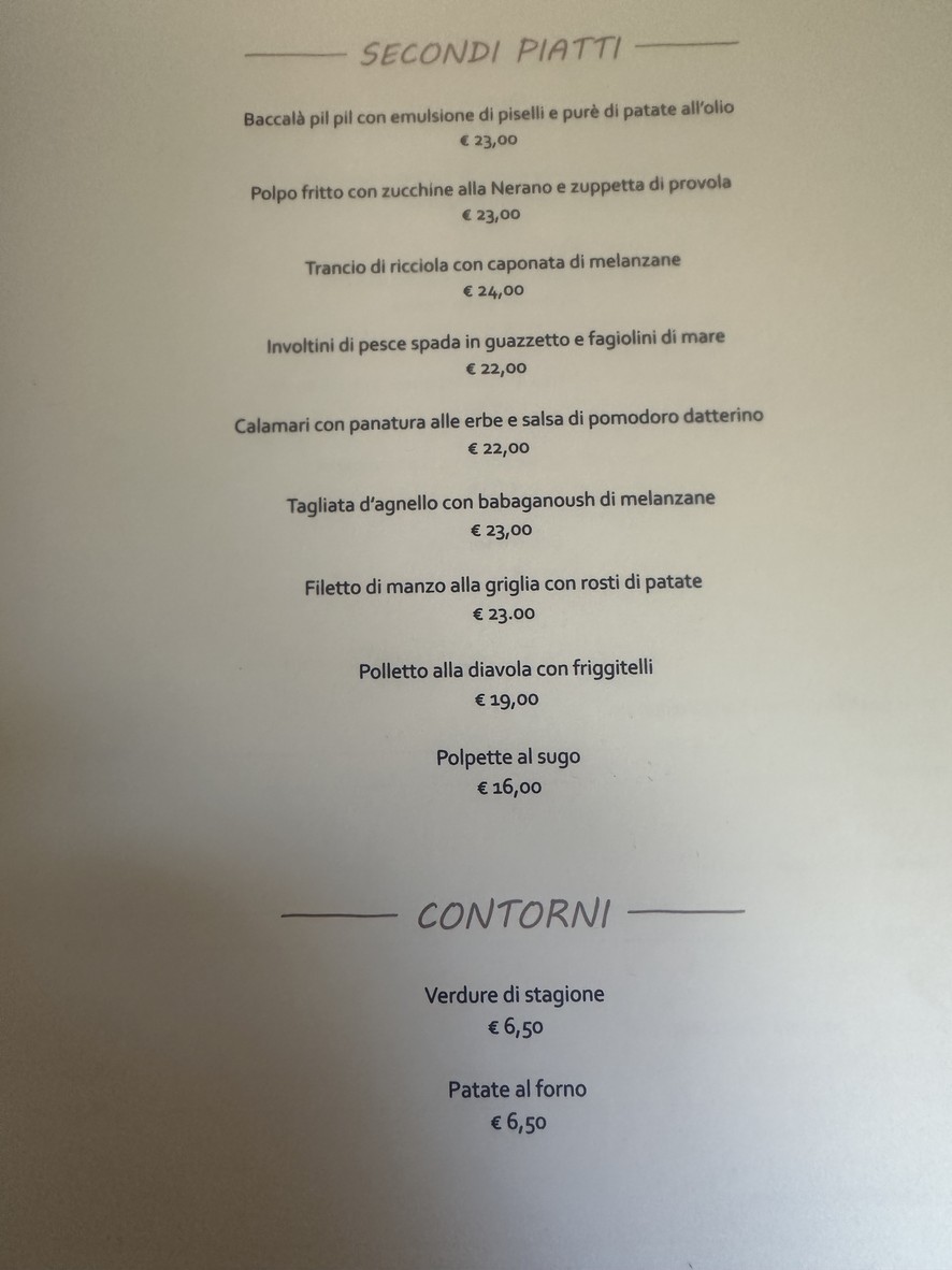 Ristorante Grano menu 3