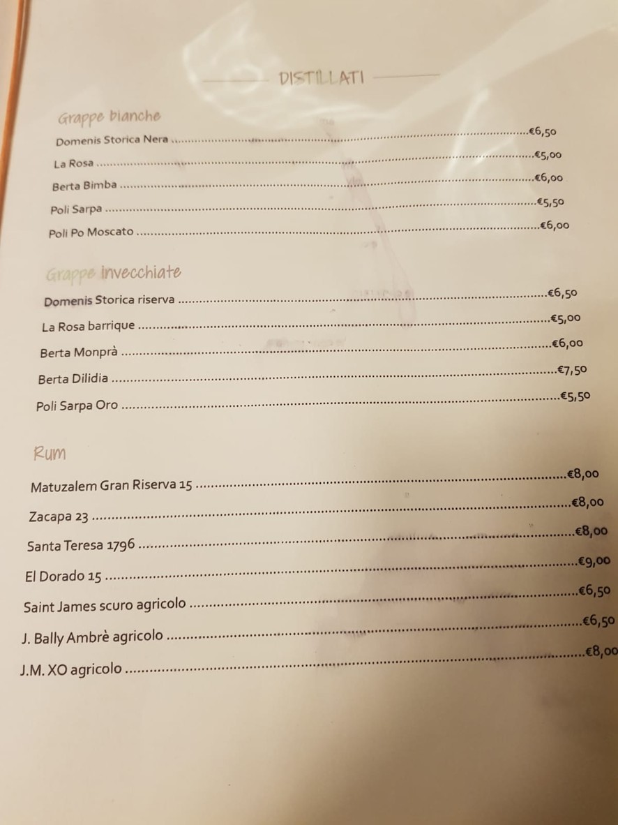 Ristorante Grano menu 5