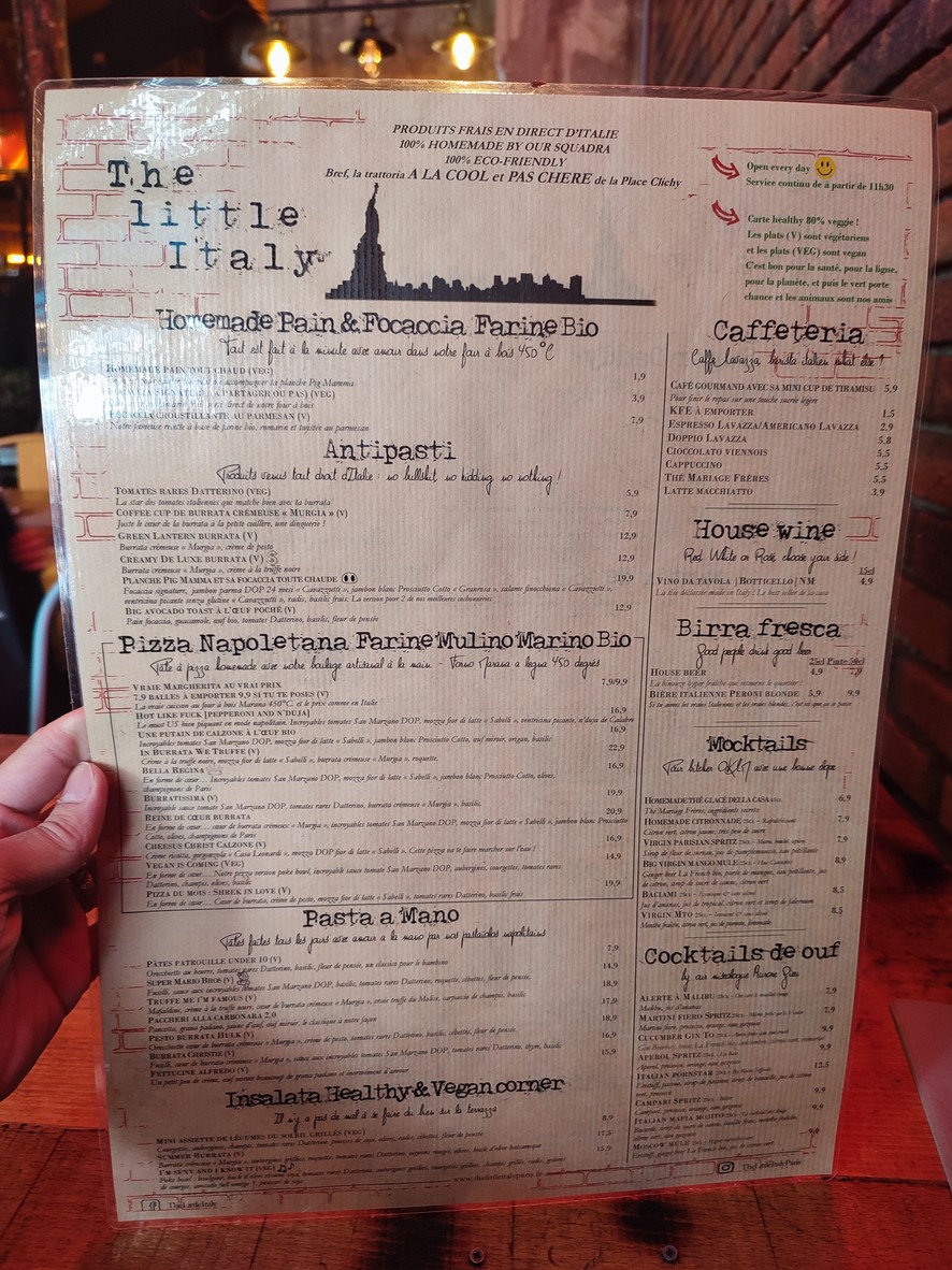 The Little Italy menu 1