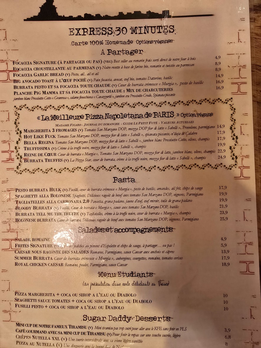 The Little Italy menu 2