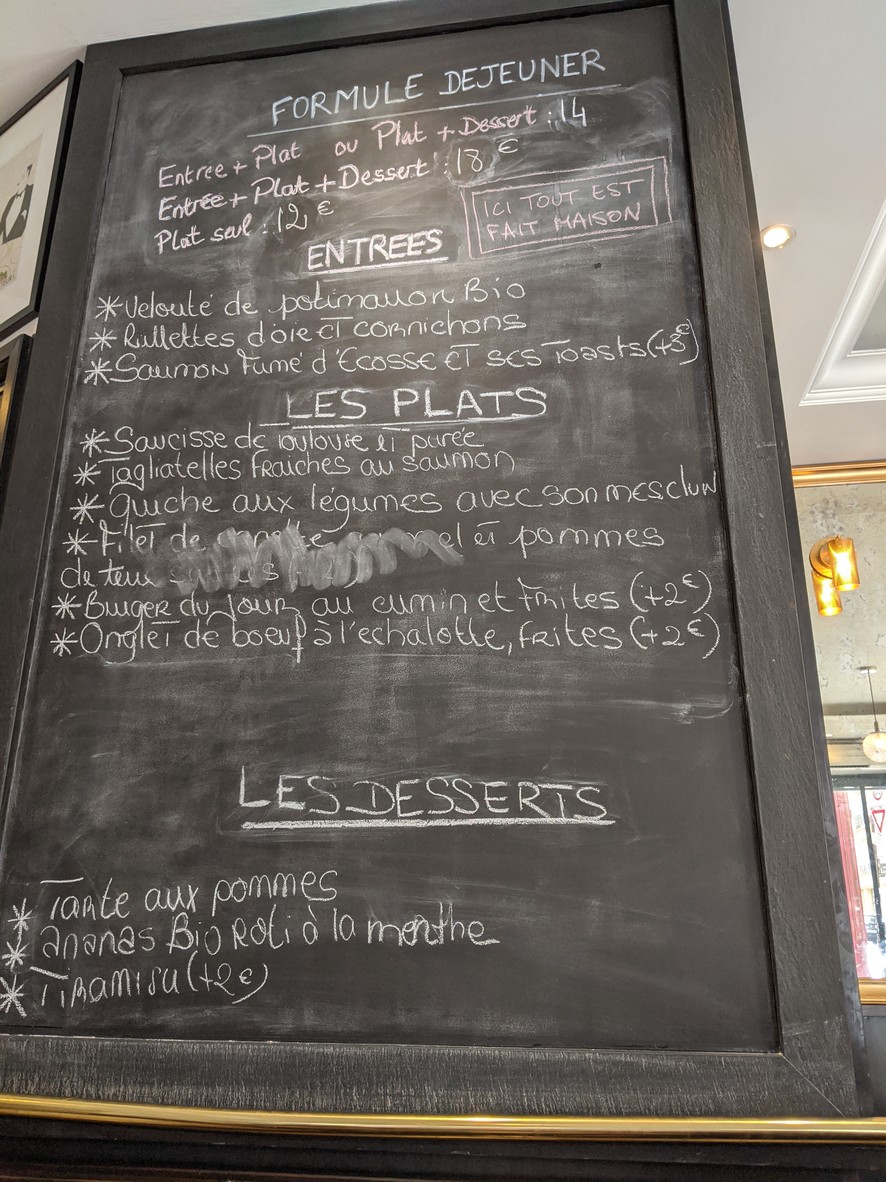 Le Louis IX menu 1