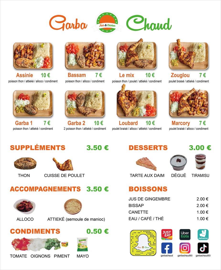 GARBA CALIENTE Courneuve menu 2