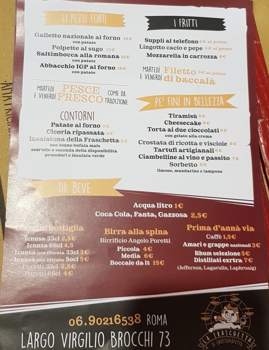 La Fraschetta di Grottaperfetta menu 4