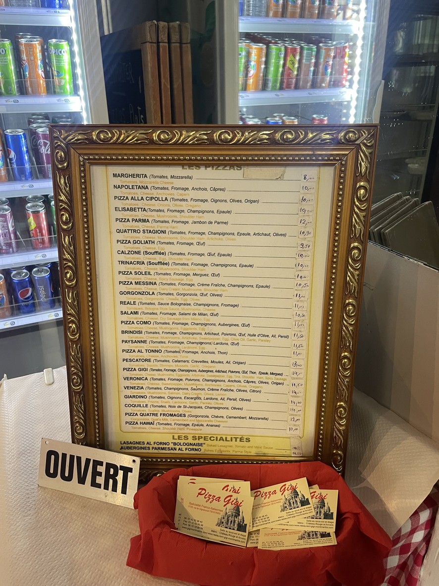Pizza Gigi Montmartre menu 2