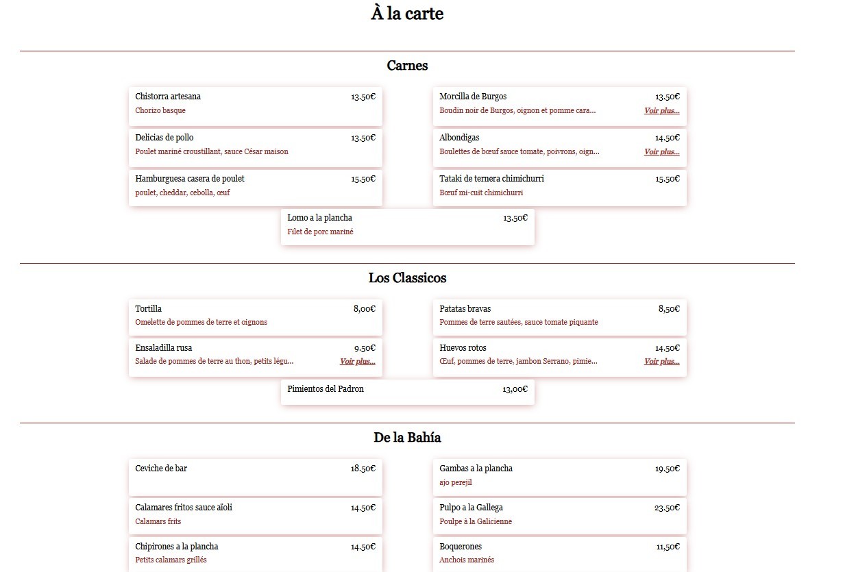 La Bodega Cambronne menu 1
