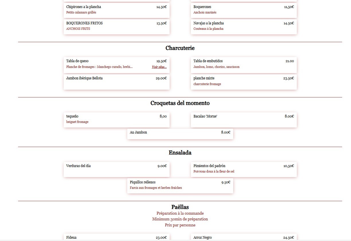 La Bodega Cambronne menu 2