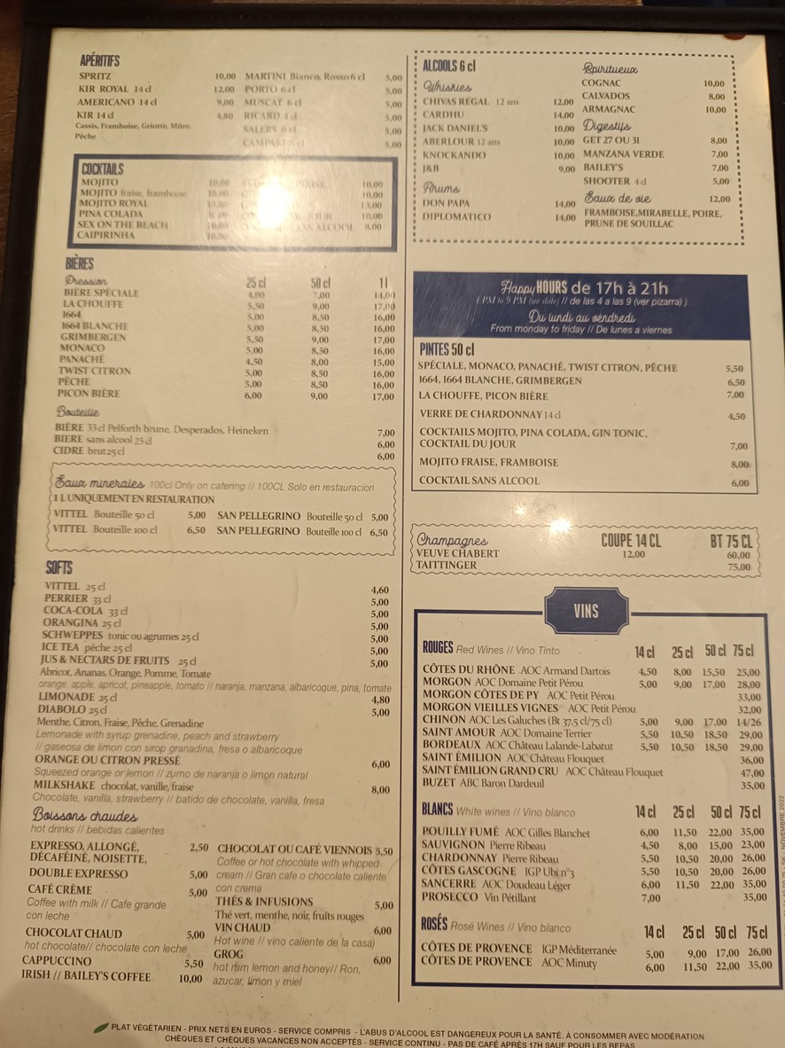 Restaurant le Molière menu 2
