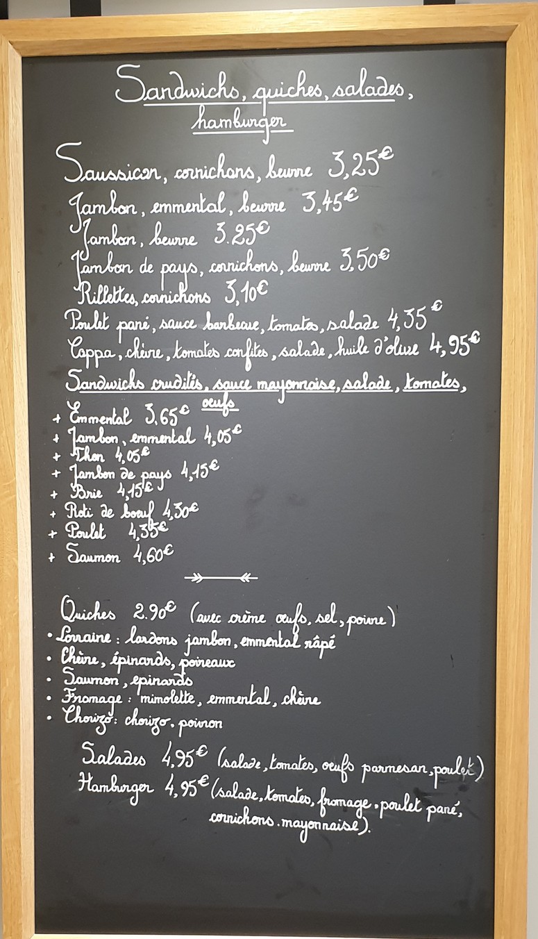Maison Roy menu 1