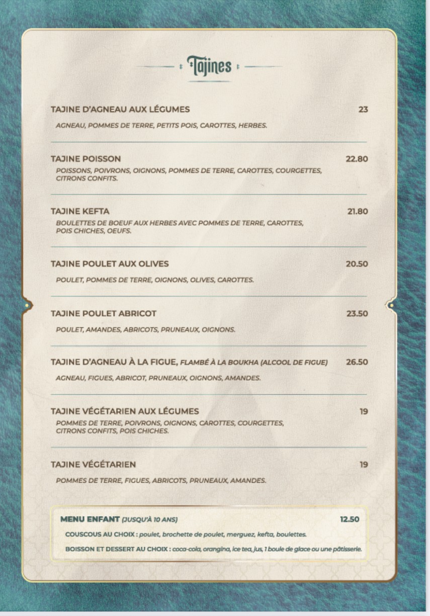 Le Touareg menu 3