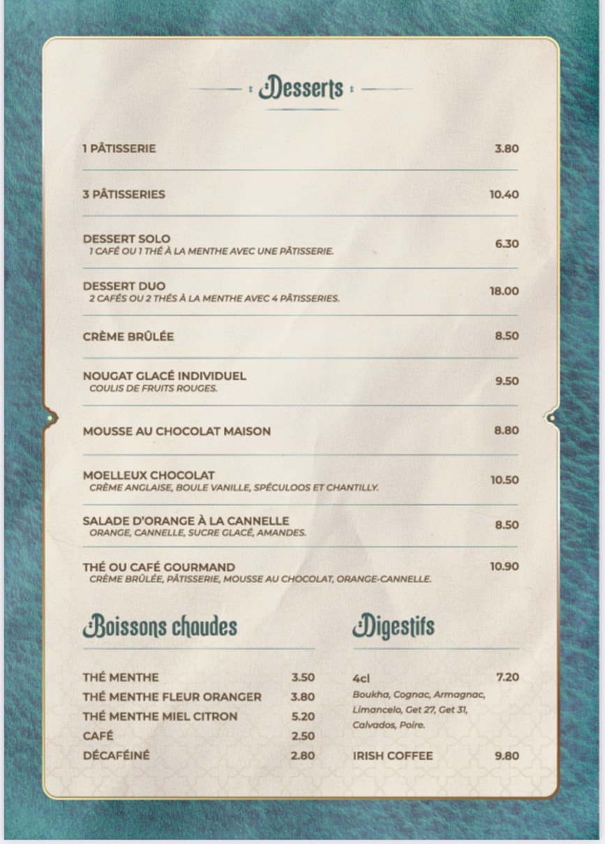 Le Touareg menu 4