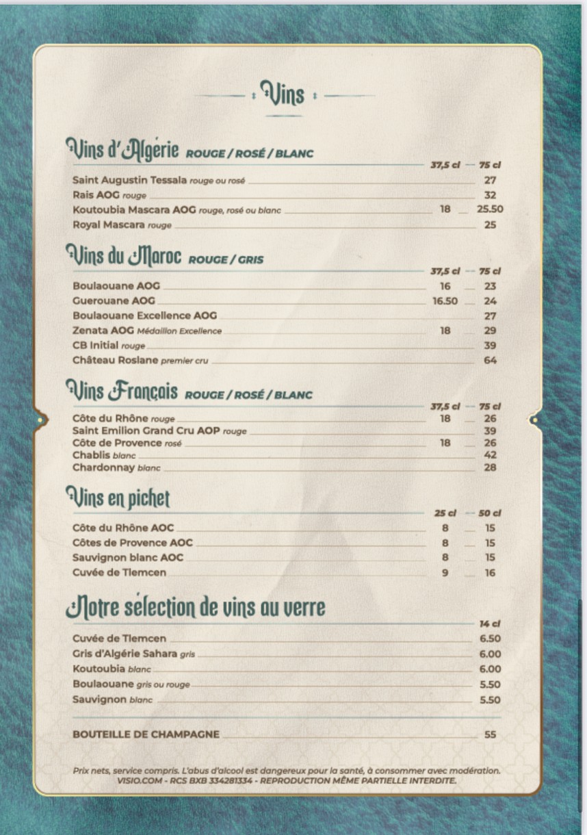 Le Touareg menu 7