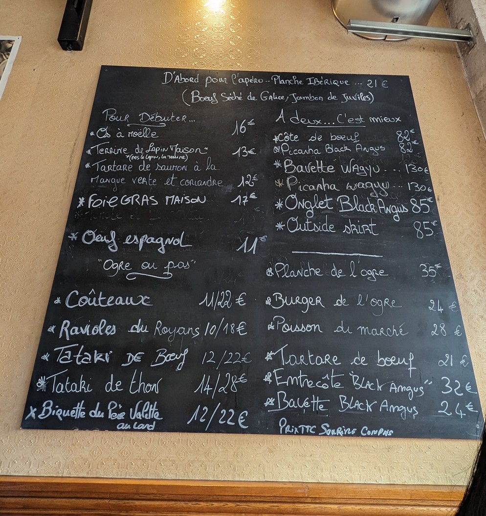 L'Ogre menu 1