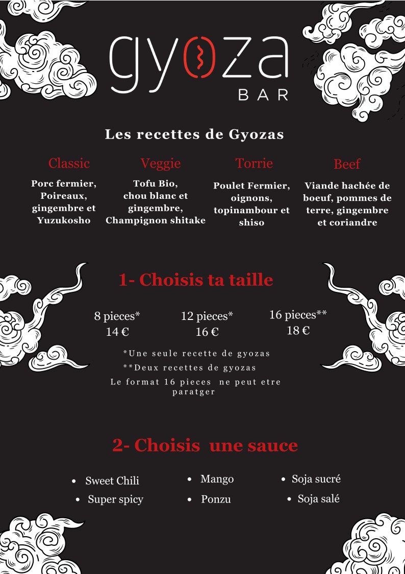 Gyoza Bar menu 1