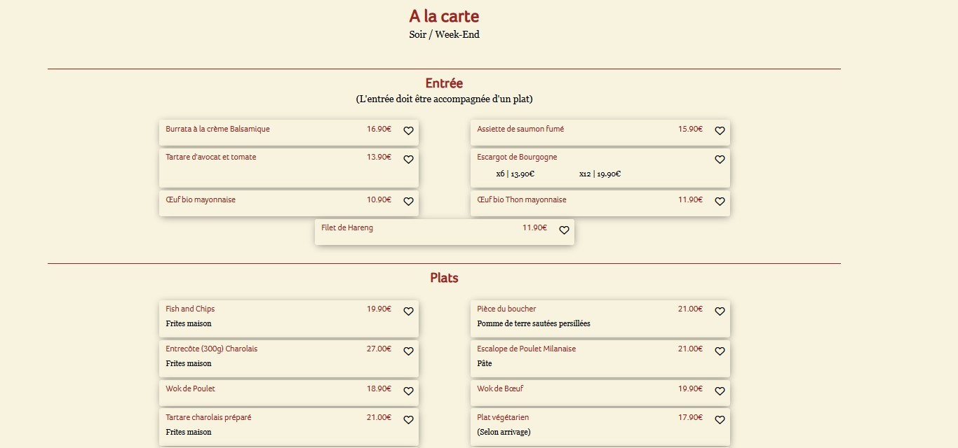 Paris Villette Café menu 1