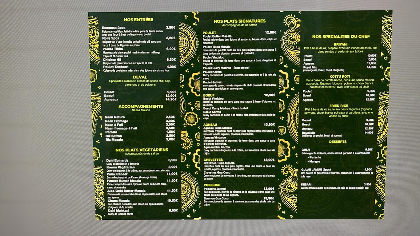 Bollywood Cafe menu 2