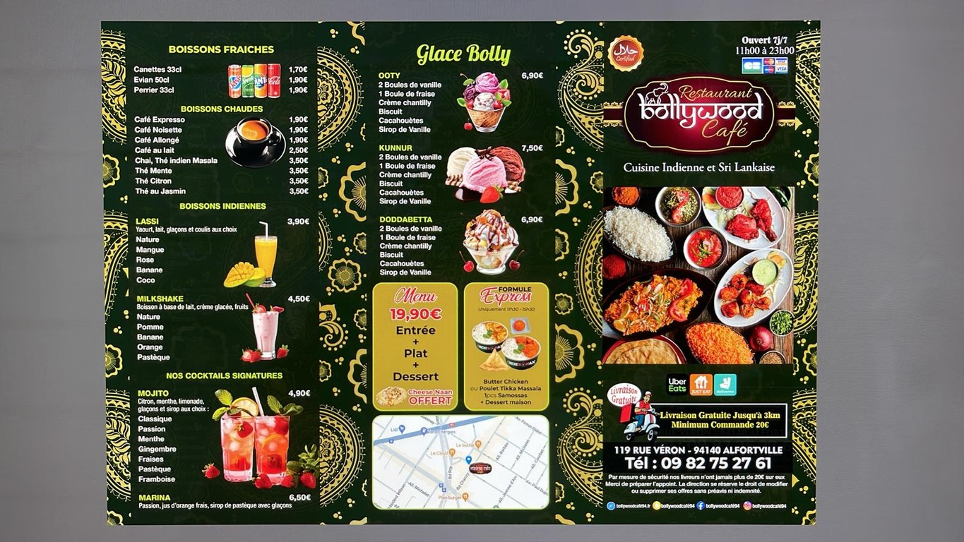 Bollywood Cafe menu 3