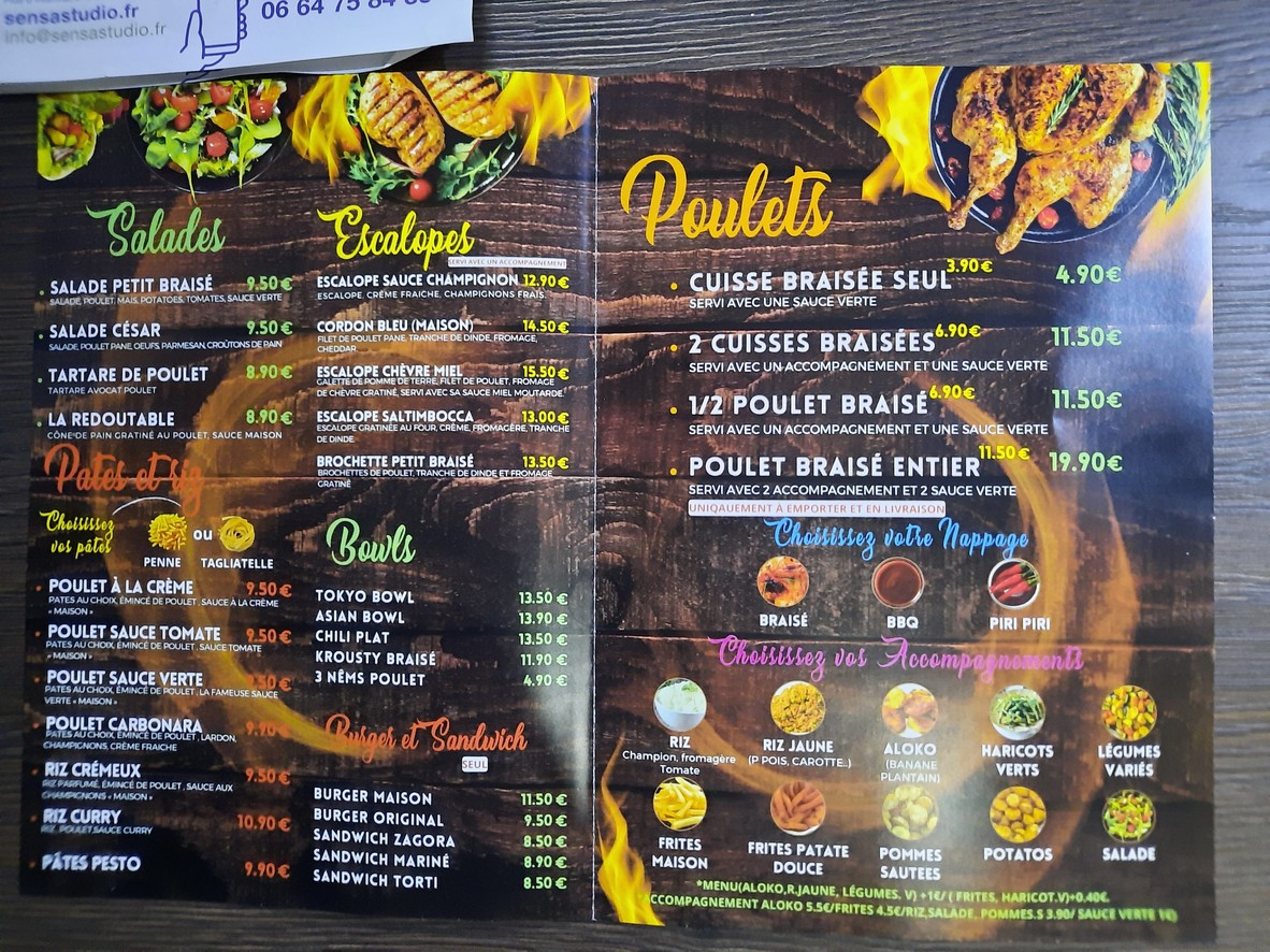 Le Petit Braise menu 2