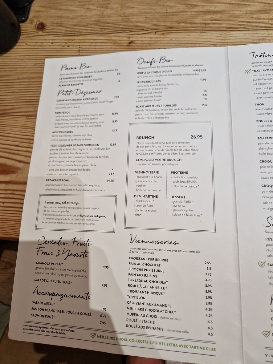 Le Pain Quotidien menu 1