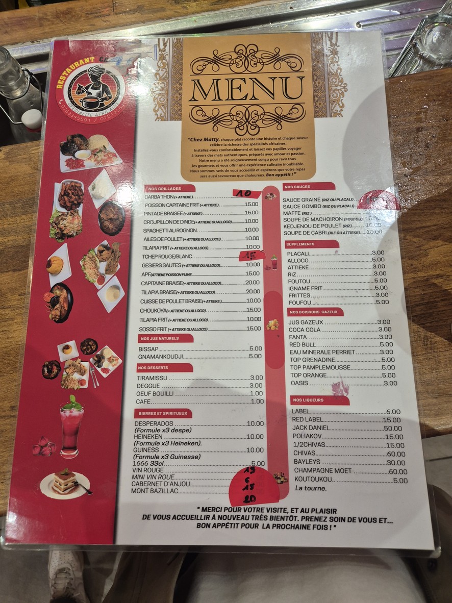 Restaurant La Bâche Bleue 2 menu 1