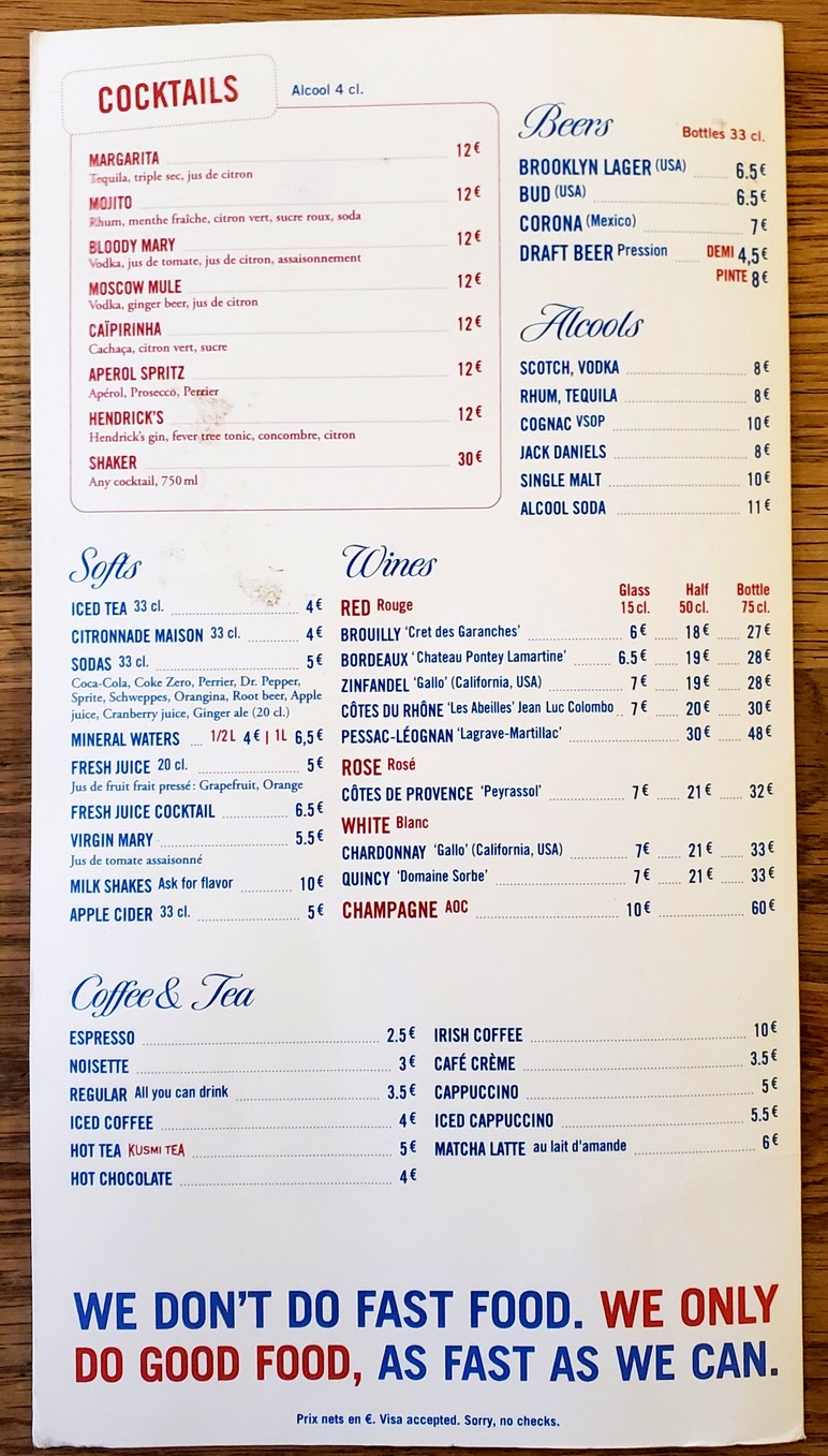Coffee Parisien menu 3