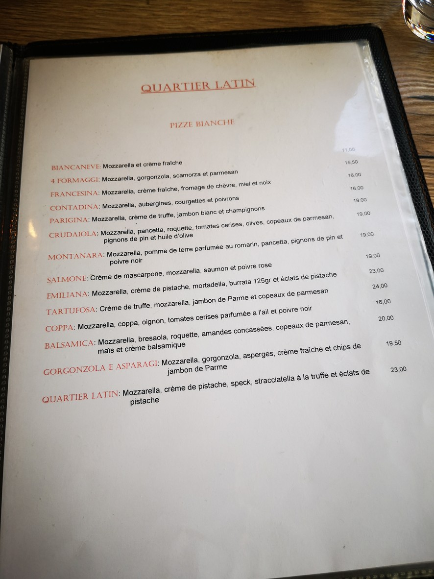 Quartier Latin menu 3