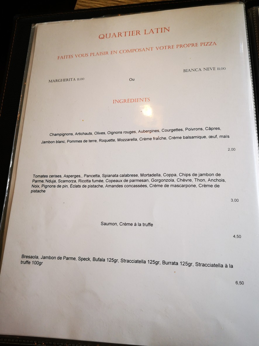 Quartier Latin menu 4