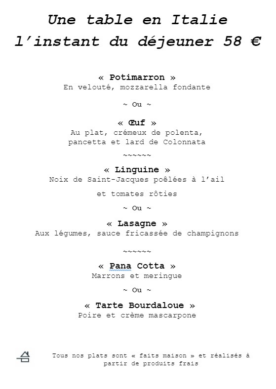 Sormani menu 1