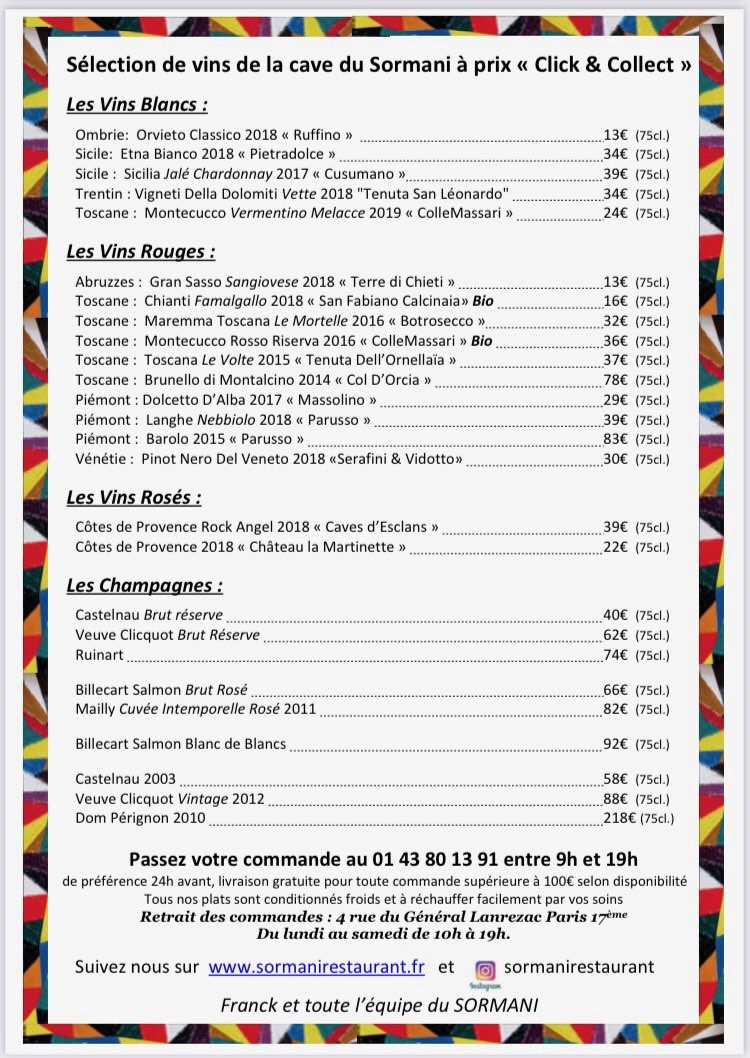 Sormani menu 2