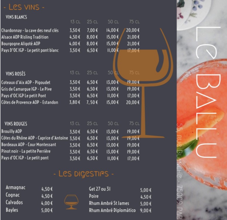 Le Ballu menu 2