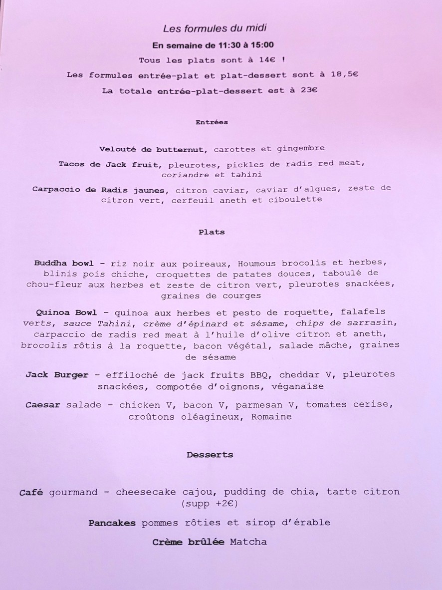 Les bols d'Antoine menu 1