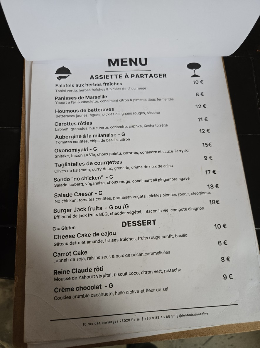 Les bols d'Antoine menu 2