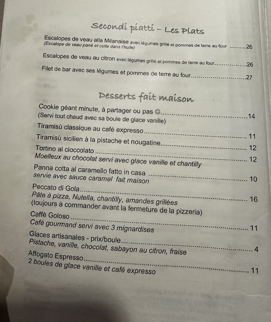 Pasta Oro Paris 16e menu 4