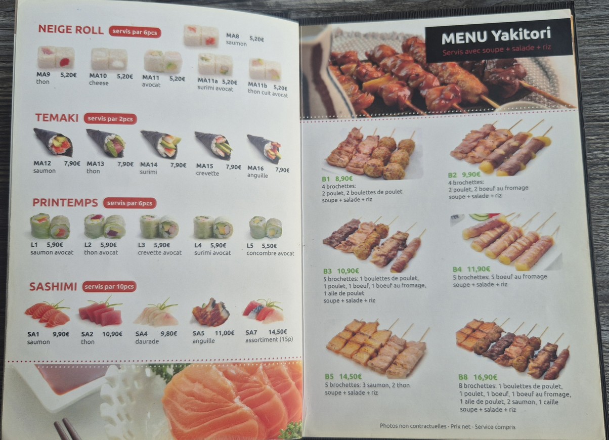 Sushi Ajisen menu 2
