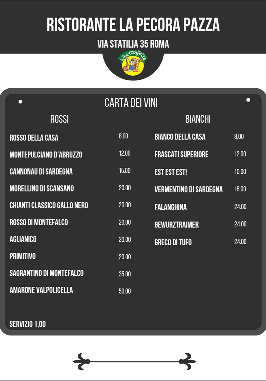 La Pecora Pazza menu 4