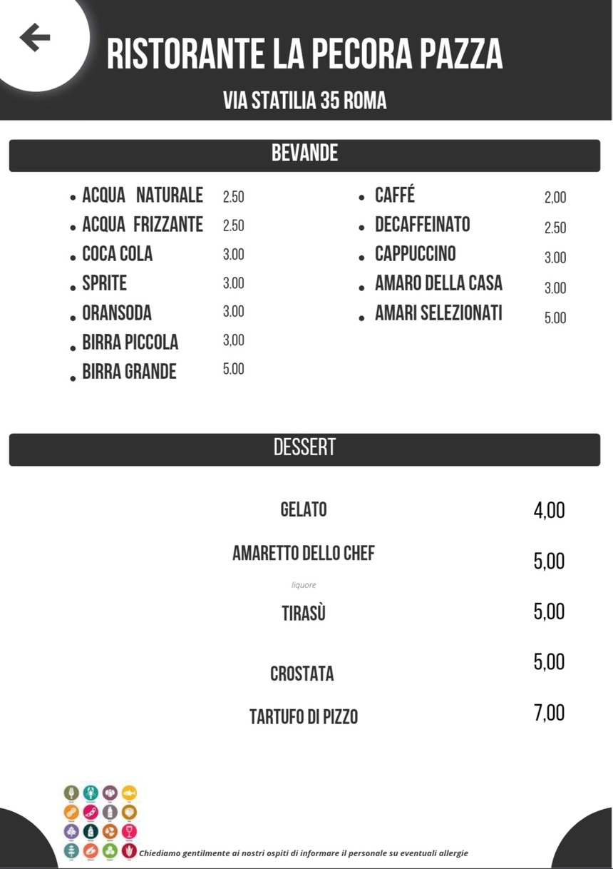 La Pecora Pazza menu 5